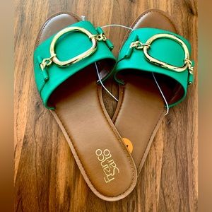 Franco Sarto comfy summer Leather slides, size 11